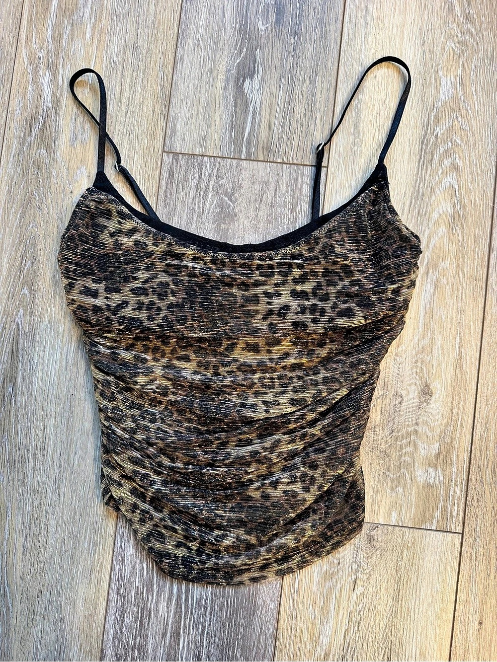 White Fox Don't Be A Stranger Top Leopard Print Cami NWT
